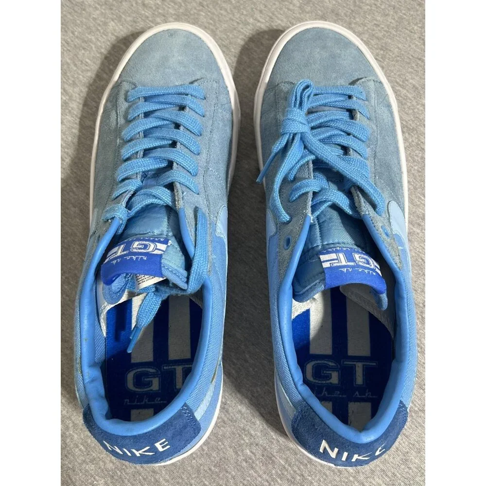 Nike SB Blazer Low‎ GT Shoes Mens Size 13 Blue Suede Grant Taylor DC7695-400